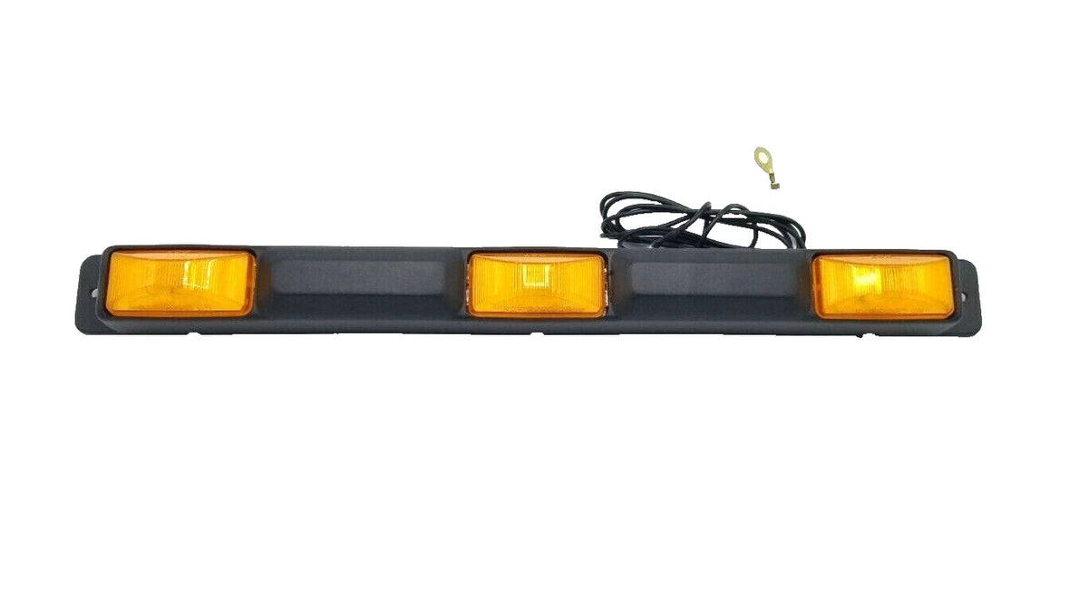 10 - Jammy Amber Incandescent 3-Light ID Bar with Black Plastic Base  (J-569-A-LOTOF10)