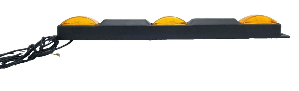 10 - Jammy Amber Incandescent 3-Light ID Bar with Black Plastic Base  (J-569-A-LOTOF10)