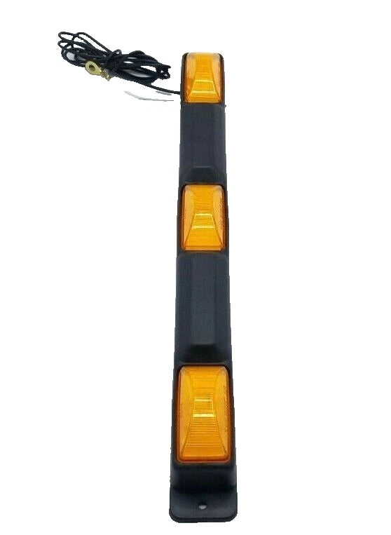 10 - Jammy Amber Incandescent 3-Light ID Bar with Black Plastic Base  (J-569-A-LOTOF10)