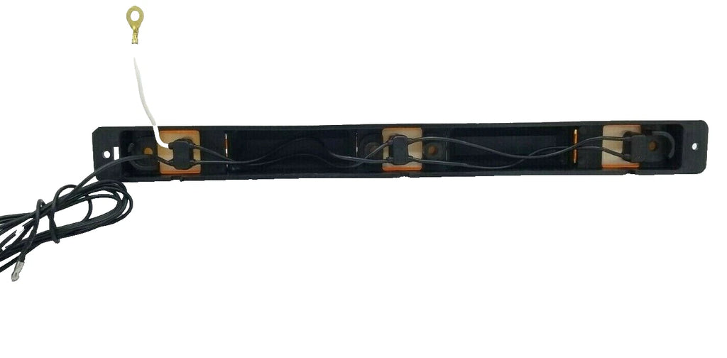 10 - Jammy Amber Incandescent 3-Light ID Bar with Black Plastic Base  (J-569-A-LOTOF10)