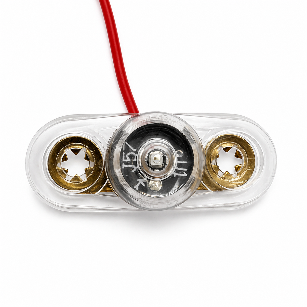 PC Rated Micro LED Trailer Side Marker RED Clear Light  (J-57-RCS)