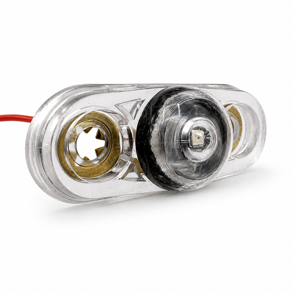 PC Rated Micro LED Trailer Side Marker RED Clear Light  (J-57-RCS)