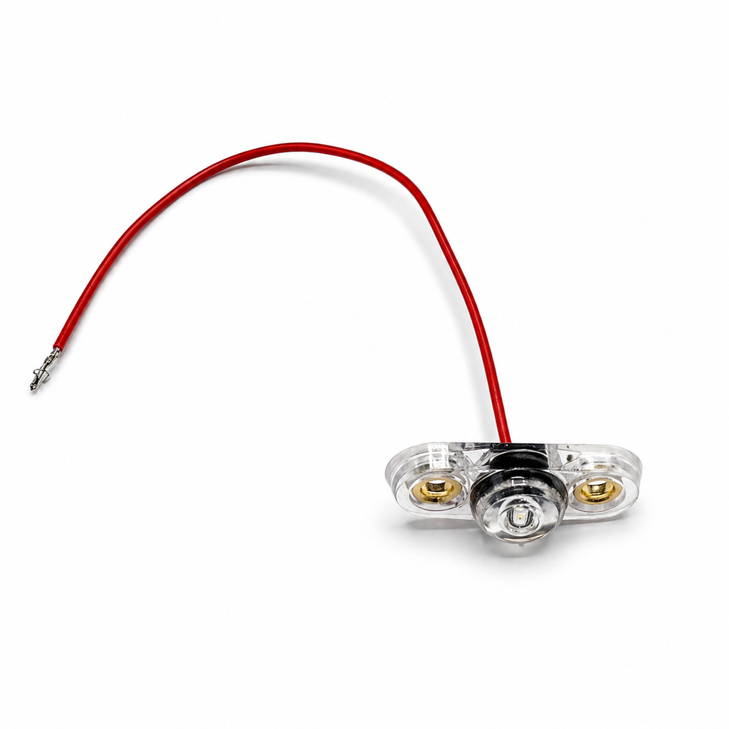 PC Rated Micro LED Trailer Side Marker RED Clear Light  (J-57-RCS)