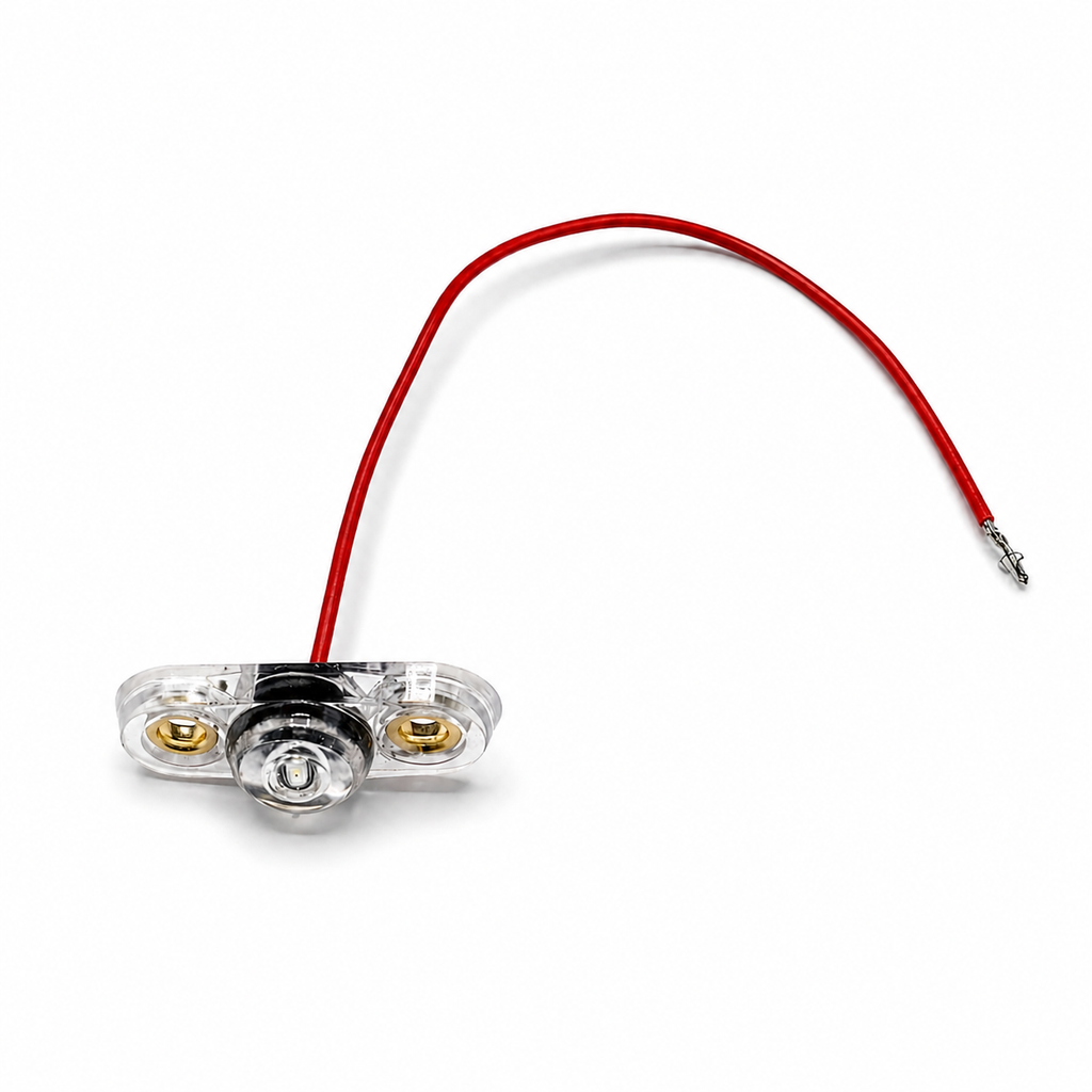 PC Rated Micro LED Trailer Side Marker RED Clear Light  (J-57-RCS)