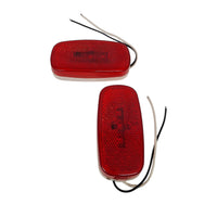 Two - Jammy Trailer ATV Marker Clearance Lights 4" x 2"  LED J-625/626  Red Red (J-625-R X 2)