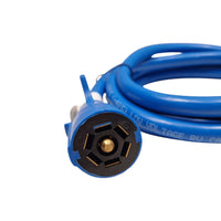 7 Way Trailer End Molded Plug w/ 12 feet of 7 Jacketed Wires RV Double Contact (J-7127-WH)