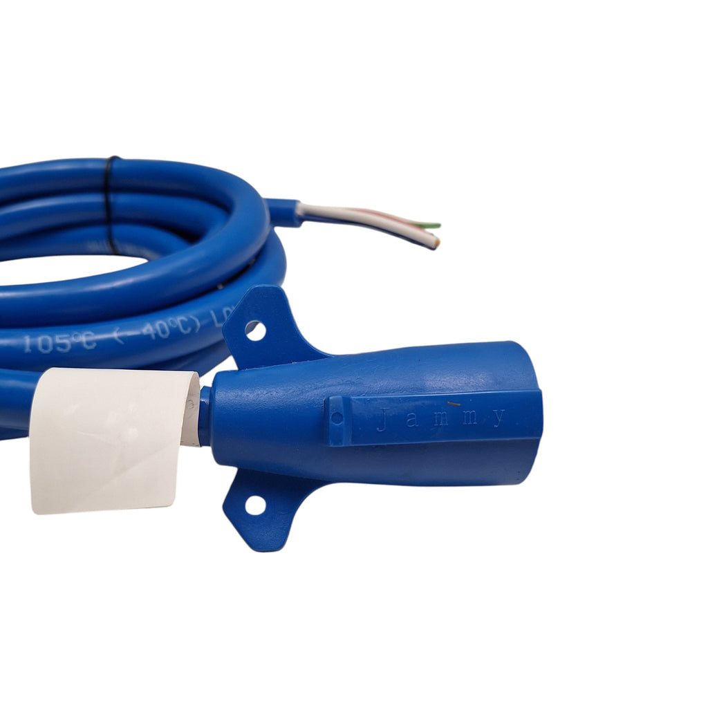 7 Way Trailer End Molded Plug w/ 12 feet of 7 Jacketed Wires RV Double Contact (J-7127-WH)