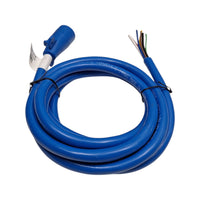 7 Way Trailer End Molded Plug w/ 12 feet of 7 Jacketed Wires RV Double Contact (J-7127-WH)