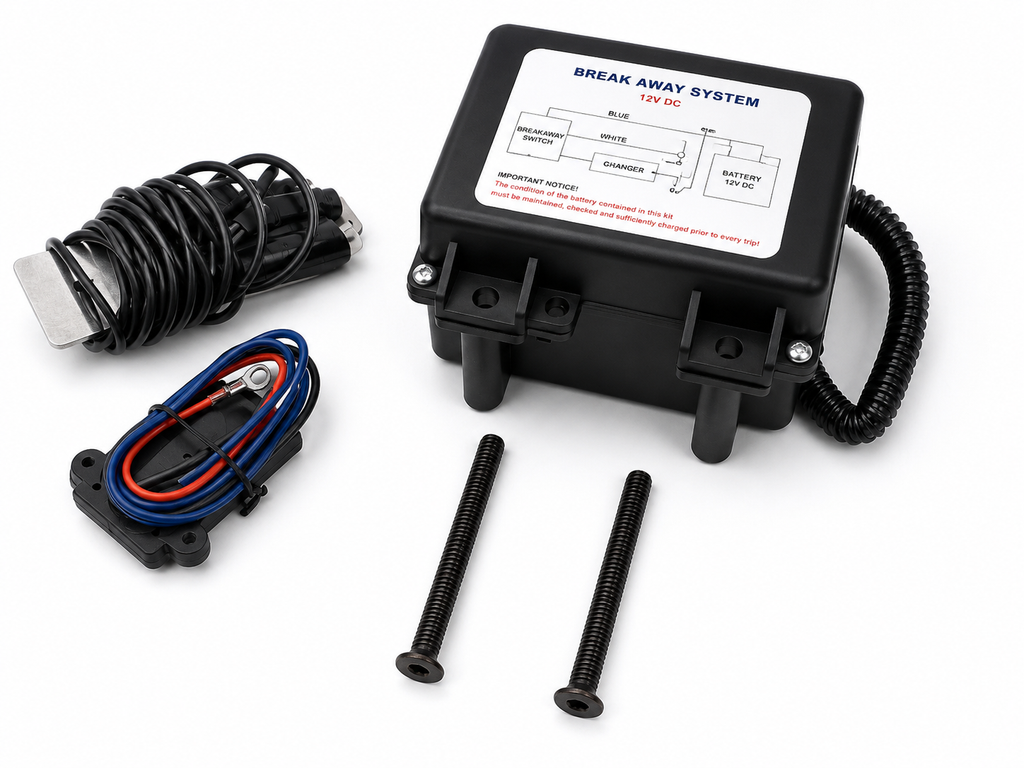 Trailer Breakaway Battery Brake Kit 12V Charger & Switch Electric Break Away (J-BRTK)