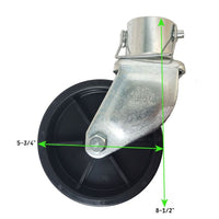 RAM Plastic Dolly Wheel Caster Assembly for 2" A-Frame Trailer Jacks with Snapper Pin (JC-101)