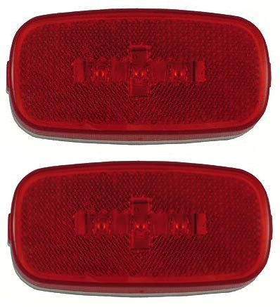2 - Jammy Trailer ATV Marker Clearance Lights 4" x 2"  LED J-625/626  Red Red (J-625-R X 2)