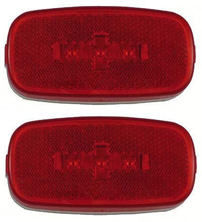 2 - Jammy Trailer ATV Marker Clearance Lights 4" x 2"  LED J-625/626  Red Red (J-625-R X 2)