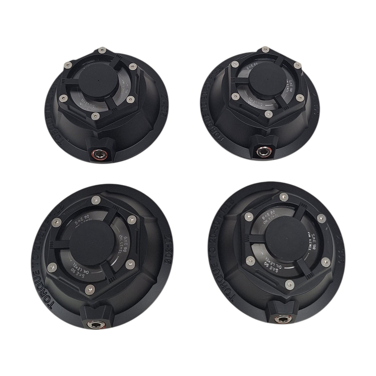 Four - Dexter FORTRESS 4" Diameter Aluminum Oil Cap for 10,000-16,000 lb axles (K21-305-00-FOUR)