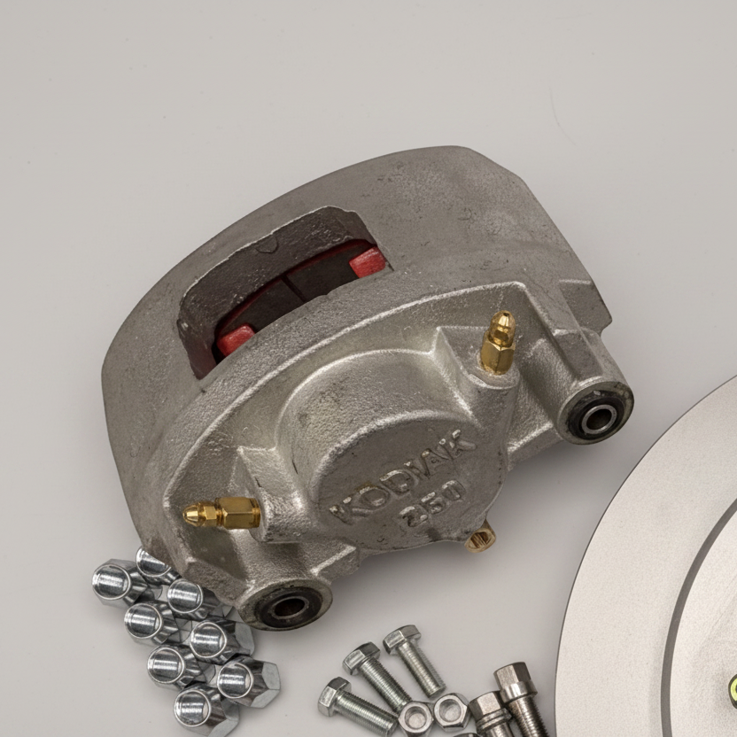 Dexter Kodiak Single Wheel Disc Brake Kit with Integrated Hub Rotor and 250 Caliper (K71-133-7-8-DDD-1W)