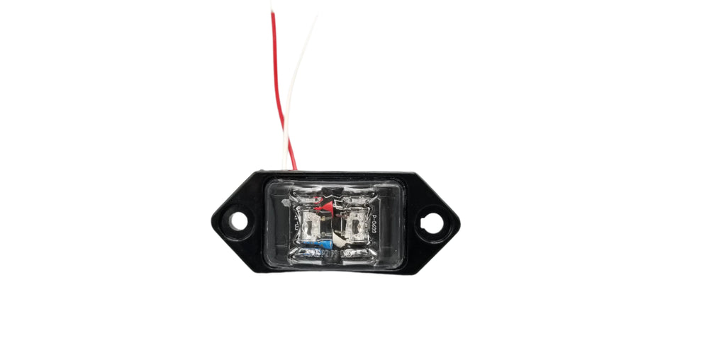 Kaper II 3-3/8" 2 Diode LED Clear Lens/Red Charger Jr. Marker Light with 2 Wires (L04-0038RI)