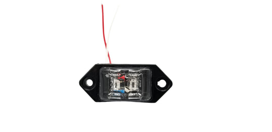Kaper II 3-3/8" 2 Diode LED Clear Lens/Red Charger Jr. Marker Light with 2 Wires (L04-0038RI)