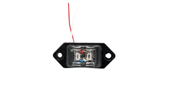 Kaper II 3-3/8" 2 Diode LED Clear Lens/Red Charger Jr. Marker Light with 2 Wires (L04-0038RI)