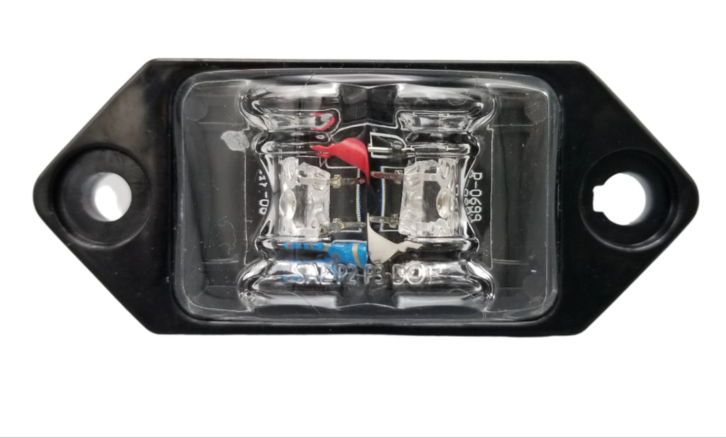 Kaper II 3-3/8" 2 Diode LED Clear Lens/Red Charger Jr. Marker Light with 2 Wires (L04-0038RI)