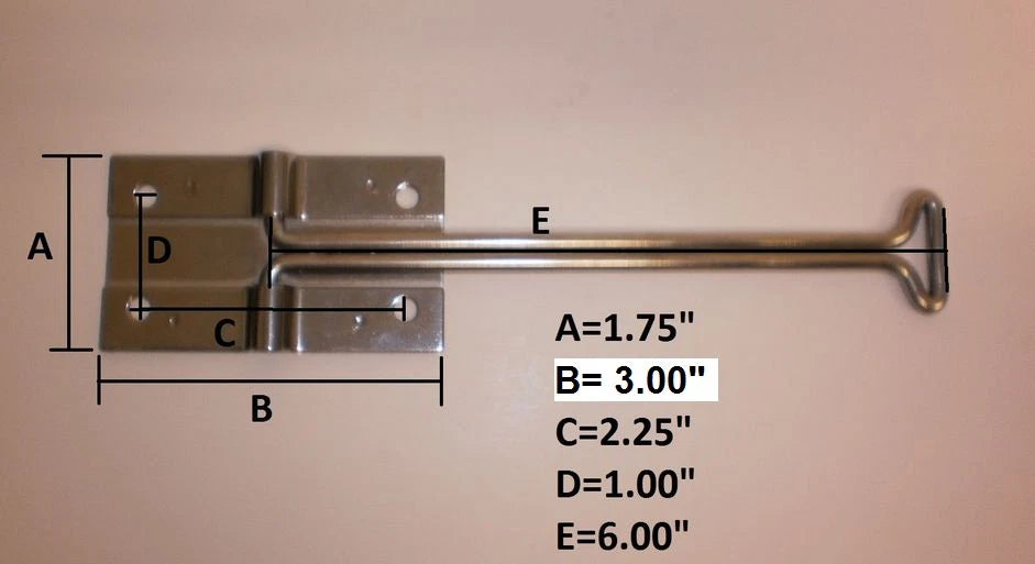 6" Stainless Steel T-Style Door Holder Latch for Enclosed Trailer (LDH5006SS)