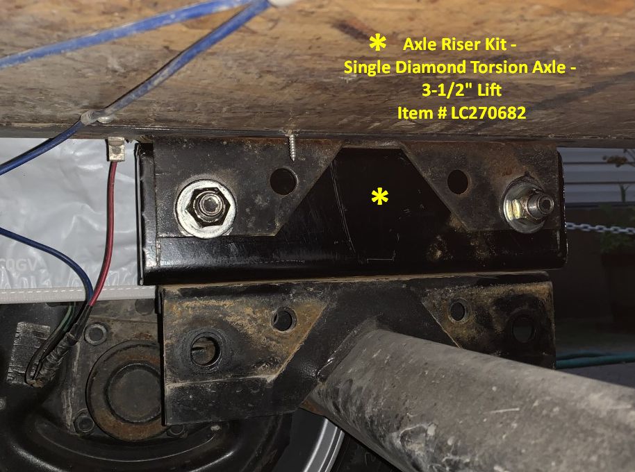 Diamond Riser Medium Lippert 4400# LC270862 Axle Riser Kit For LCI Torsion Trailer DIAMOND ...