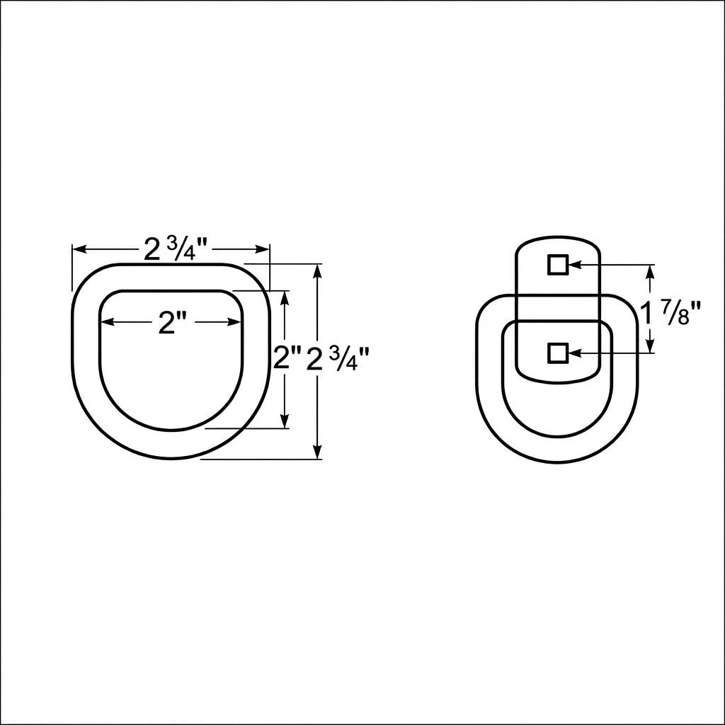 10-Pack Brophy LRB5 3/8" Bolt-On D-Ring Tie Down Anchors 6,000 lb Zinc (LRB5-LOTOF10)