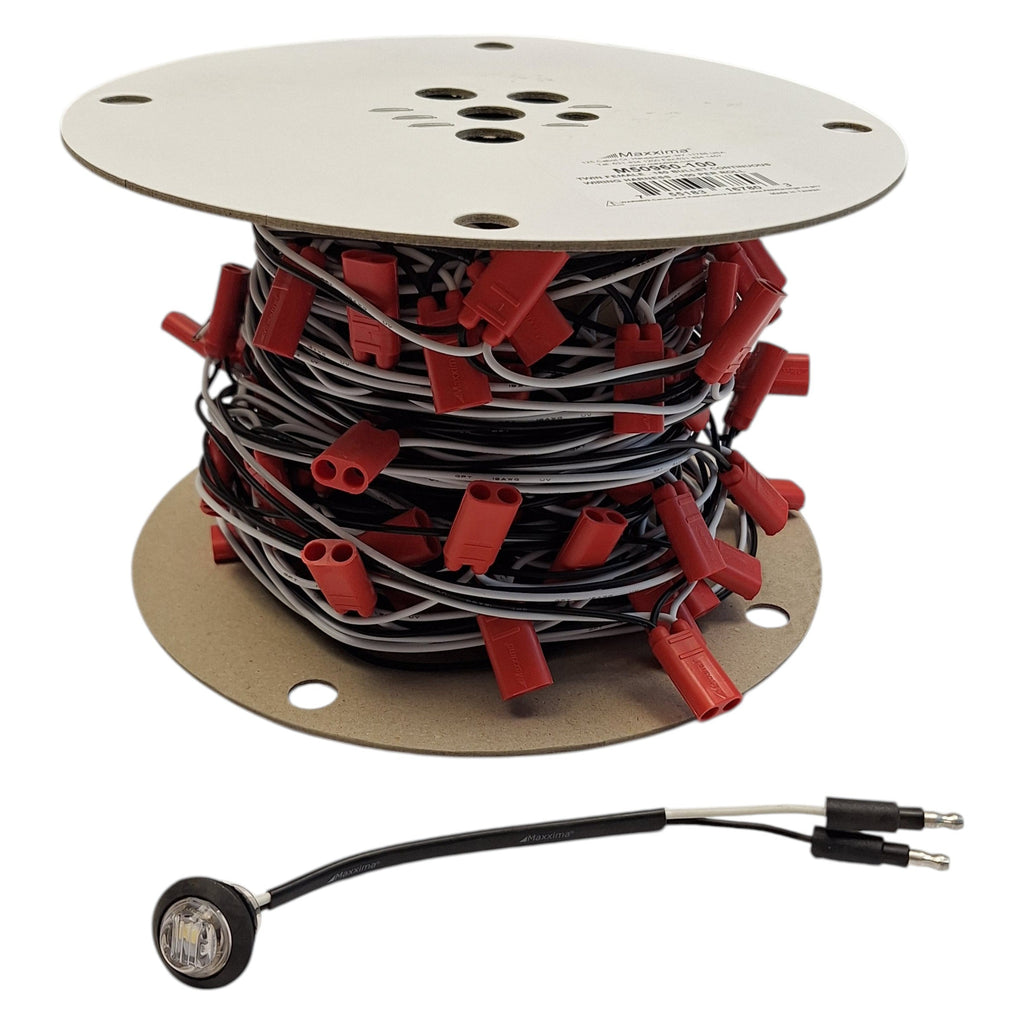 White 3/4" LED Hot Spot Light Continuous Wiring Harness with 12" Spacing PER FT (M09300WCL-12BC)