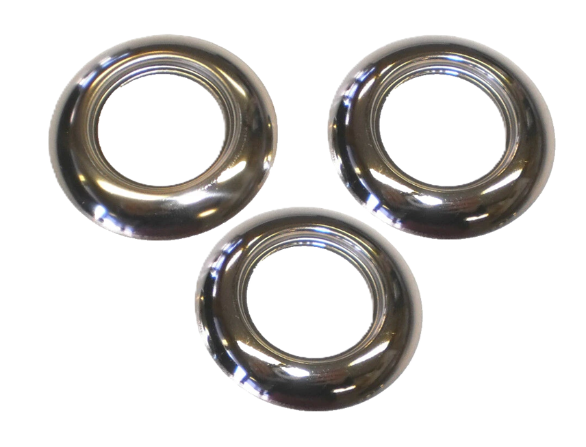 3-Stainless Steel Bezel Trim Ring for 3/4" LED Incandesent Clearance Marker Aux  (M50112-LOTOF3)