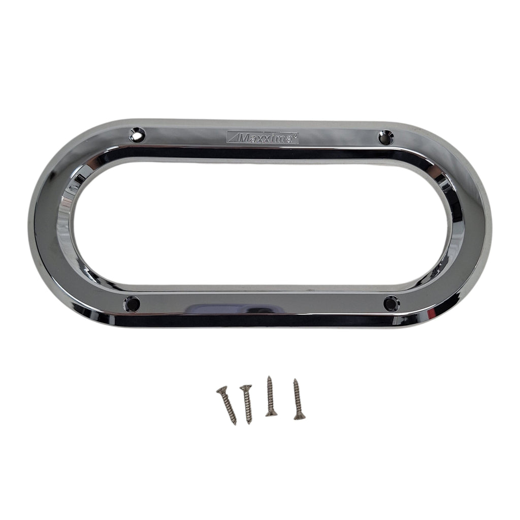 6" Oval Trim Ring Maxxima M50605 Truck Trailer Plastic Chrome Bezel Cover (M50605)