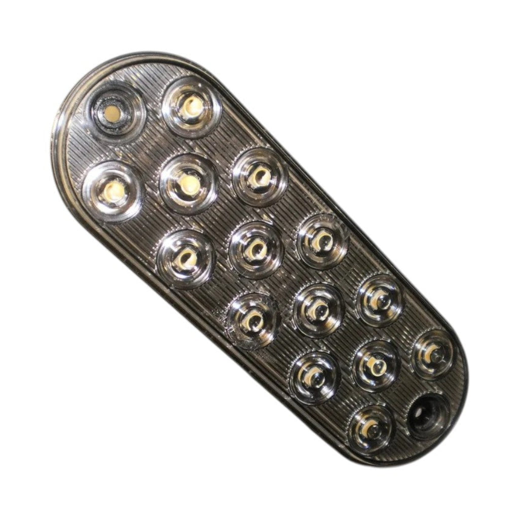 Two - Maxxima 6" Oval White LED Low Profile Back-Up with Two Adhesive Mounting Tape (M63350 + M63350-TAPE)