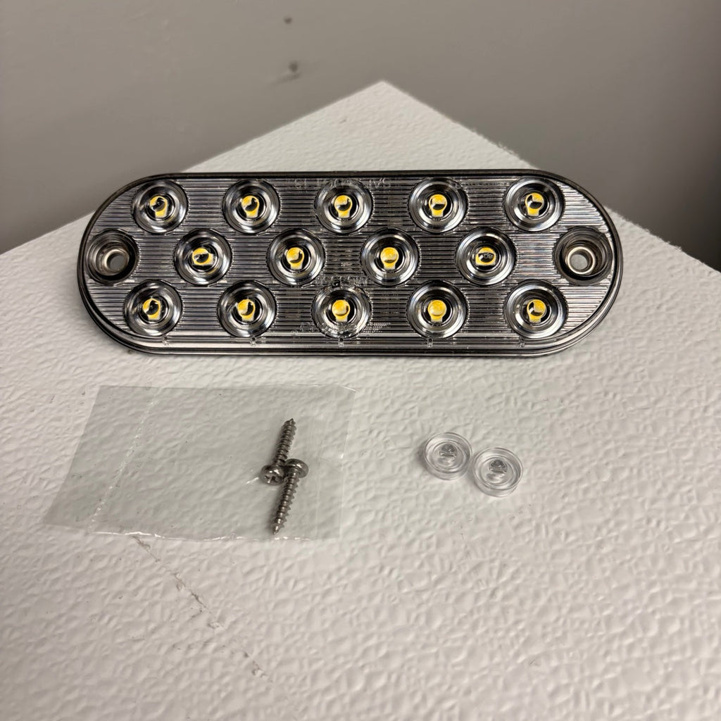 Maxxima 6" Oval White Clear LED Low Profile Backup Cargo Light - Grommet or 3M Adhesive Mount (M63350)