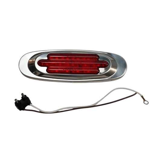 Maxxima LED Red Oval Marker Clearance Light Chrome Trim RV Trailer Truck (M72270R-KIT)