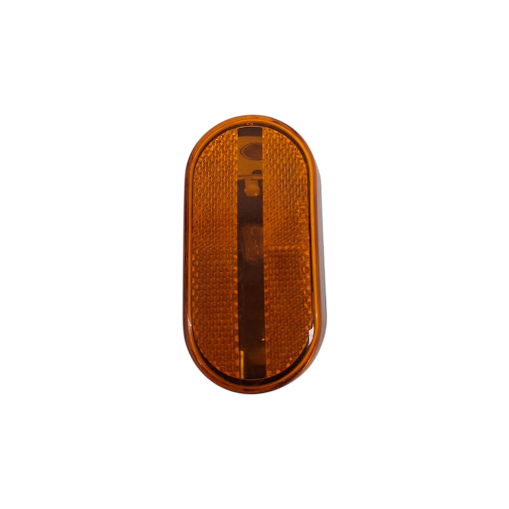 Optronics 4" Amber Marker Clearance Light Reflective Black Base Single Wire Incandescent