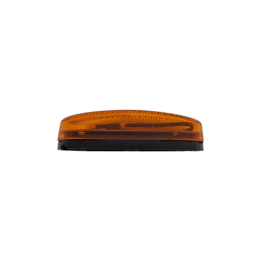 Optronics 4" Amber Marker Clearance Light Reflective Black Base Single Wire Incandescent