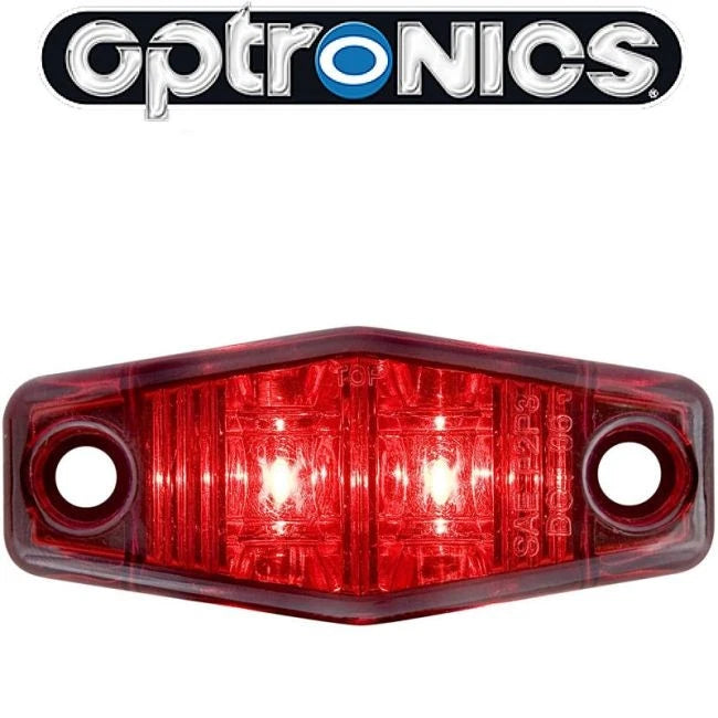 Optronics Red LED Diamond Marker Light 1 x 2.5 Trailer Clearance Side Light (MCL-13RB)