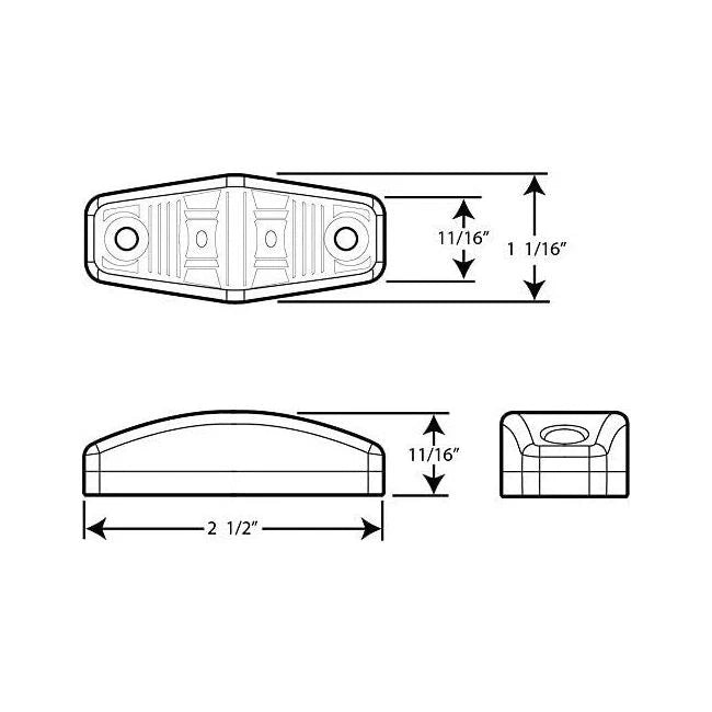 Optronics Red LED Diamond Marker Light 1 x 2.5 Trailer Clearance Side Light (MCL-13RB)