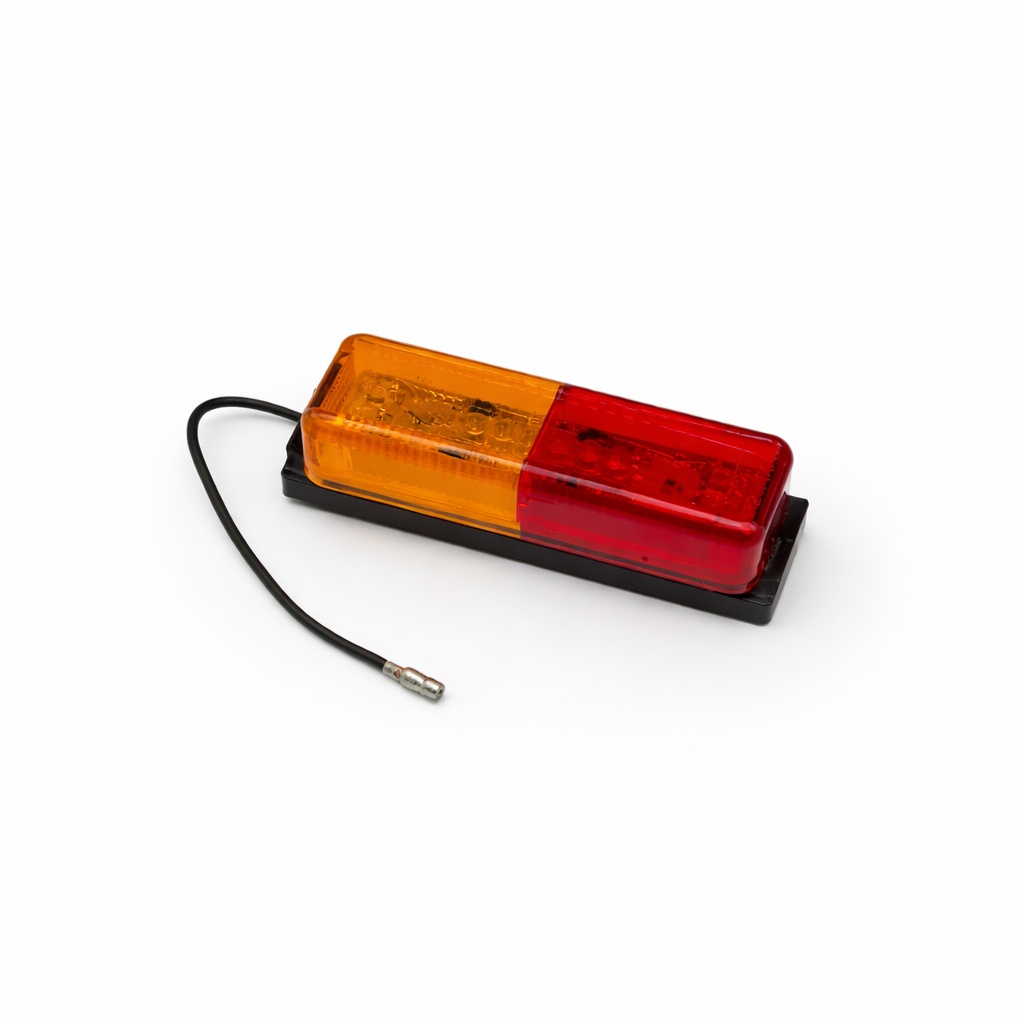 One LED Fender Mount Clearance Marker Light with Pigtail &amp; Bracket - Red / Amber Trailer Light (MCL-67ARB)
