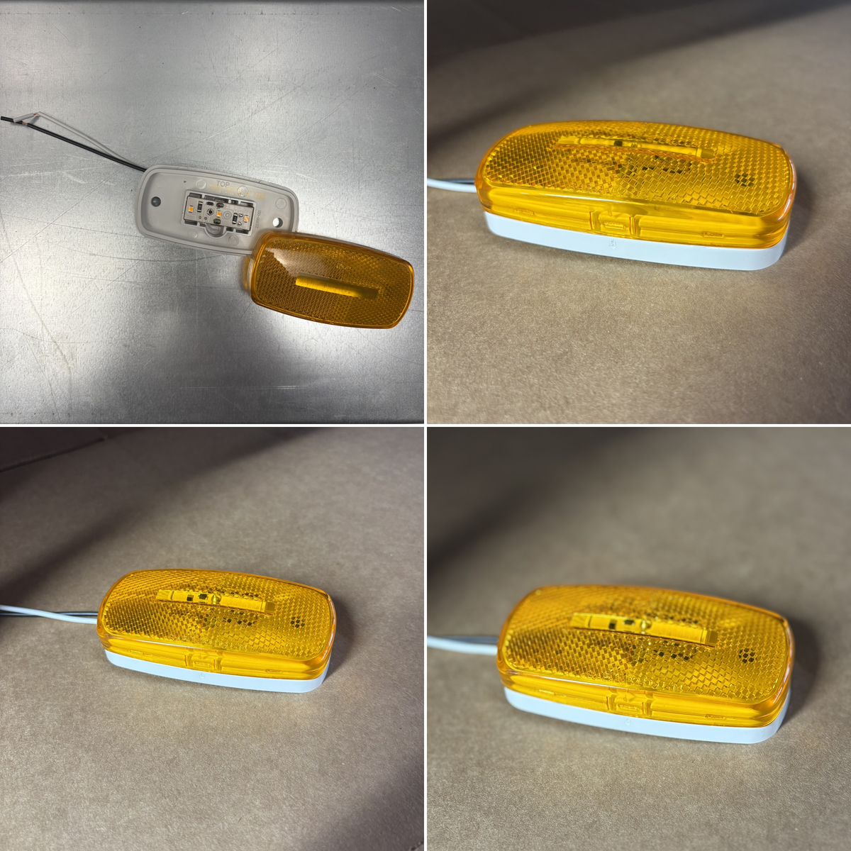 4-Pack Optronics Amber LED Trailer Marker & Clearance Lights – White Base (MCL32AB-LOTOF4)