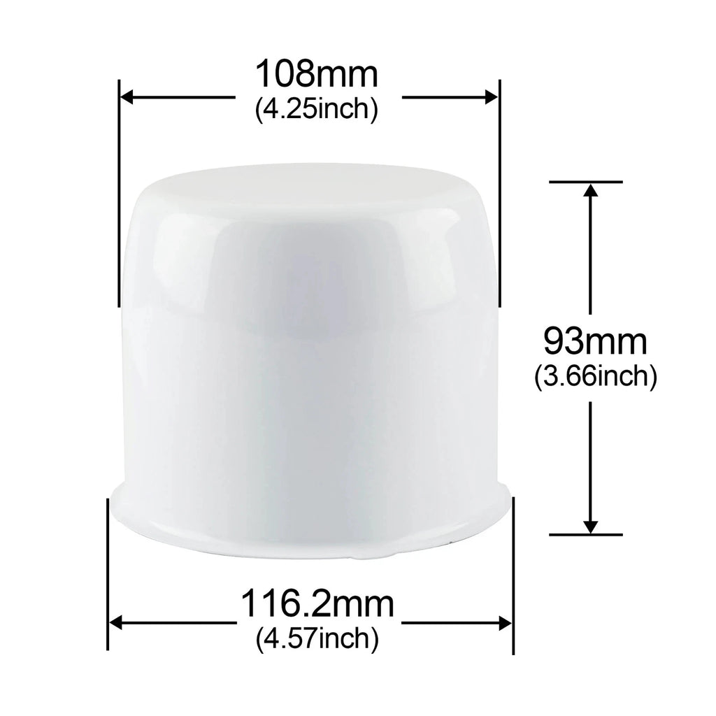 3.125" White Plastic Trailer Hub Cap Covers - Set of 2 (MD9005W-LOTOF2)