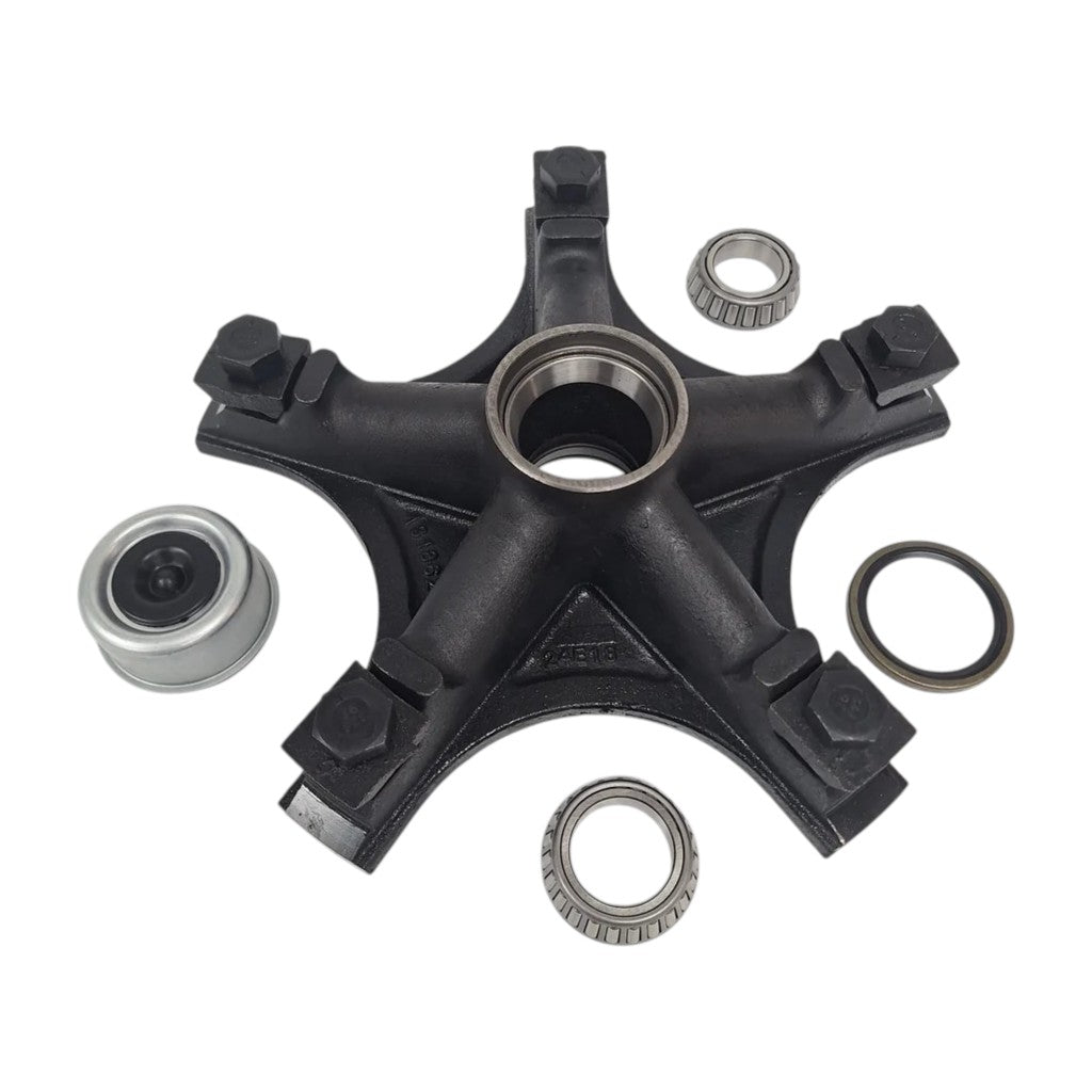 Mobile Home Style Idler Hub 5 Lug Cupped with Bearings, Replaces Dexter OEM 008-261-24(MHI-122458-RCB-KIT)
