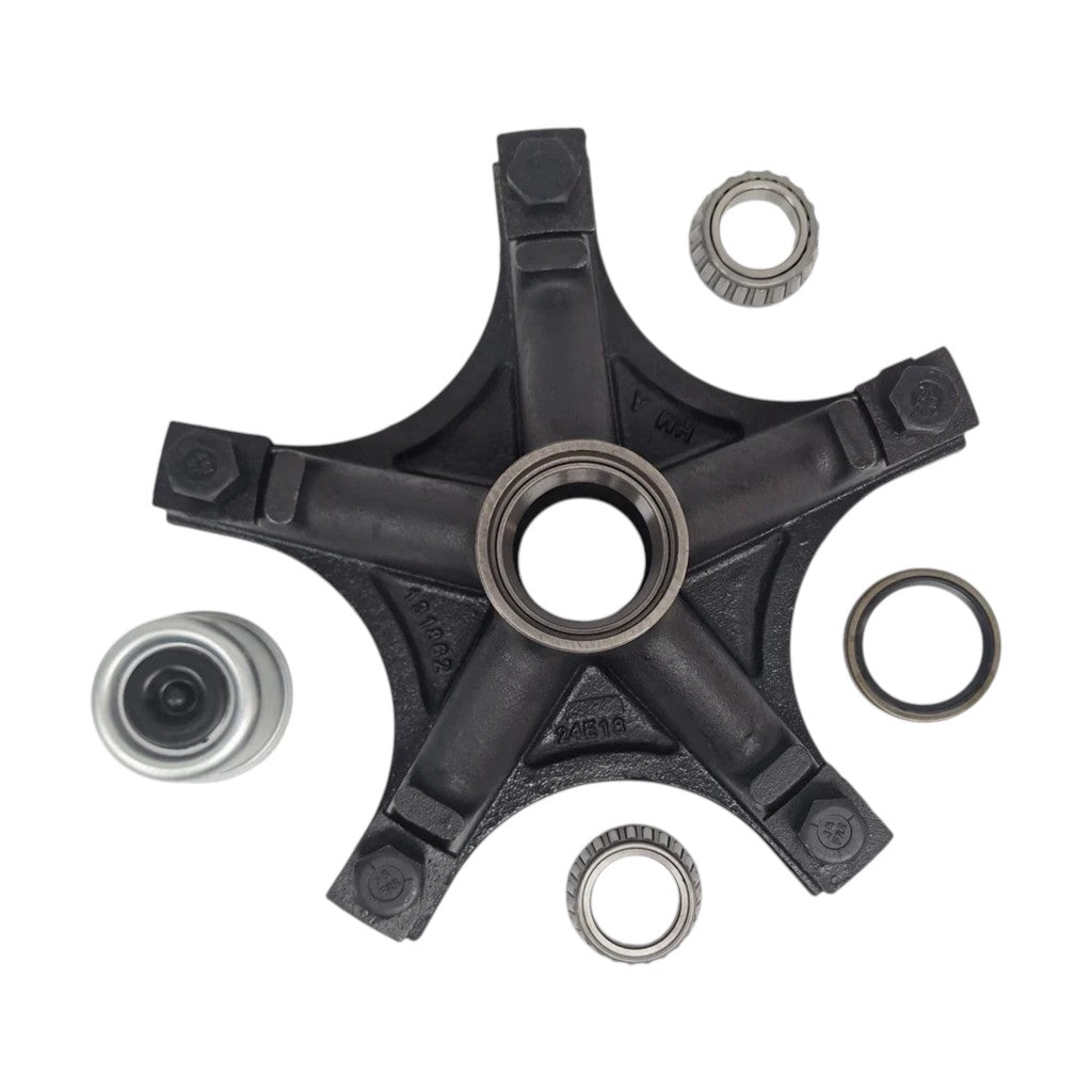 Mobile Home Style Idler Hub 5 Lug Cupped with Bearings, Replaces Dexter OEM 008-261-24(MHI-122458-RCB-KIT)