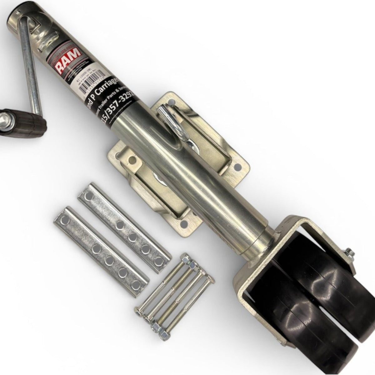 Boat Trailer Jack w/ Dual Wheels – Swivel Sidewind – 1,500 lb – Zinc Marine Jack (MJ-1500B-DWL)