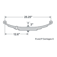Four (4) 2500# Trailer Leaf Spring for 5000# Axle 25.25" Camper 4 Leaf (PR4-4)