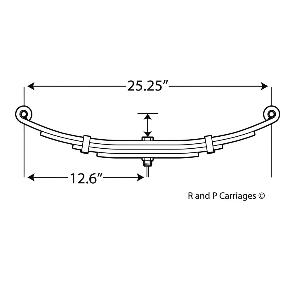 1- New 25.5" Trailer 3 Leaf Spring 1000#-1250# each (2000# & 2200 axle) Camper (PR722)