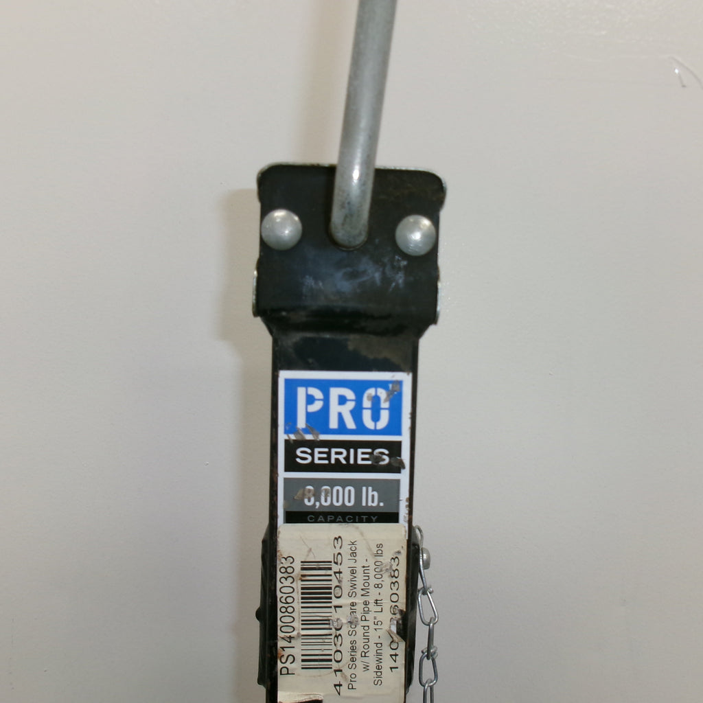 Pro Series 8,000 lb Square Pipe Mount Swivel Trailer Jack — Sidewind — 10" Lift (PS1400860383)