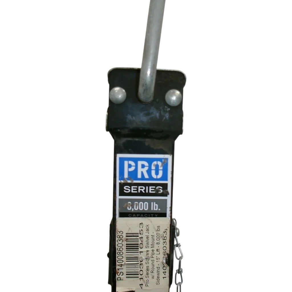 Pro Series 8,000 lb Square Pipe Mount Swivel Trailer Jack — Sidewind — 10" Lift (PS1400860383)