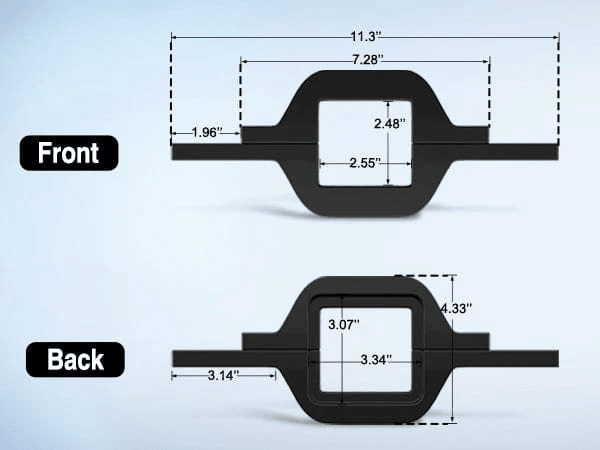4" 60W Dual LED Work/Reverse Light with 2.5" Tow Hitch Bracket Hitch Light (QMP0002-KIT)
