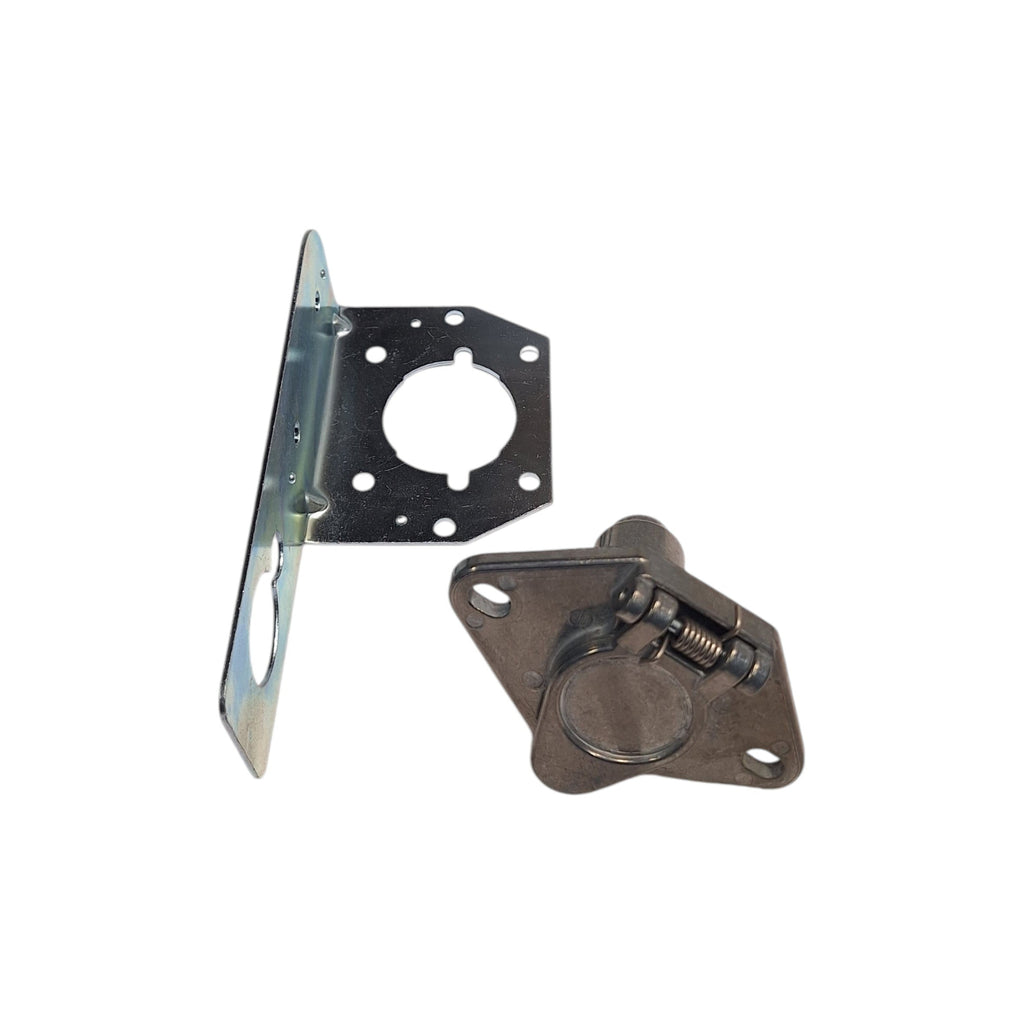 4-Way Round Female Connector with Bracket for Trailer, RV, Camper, Truck (R4CD-KIT)