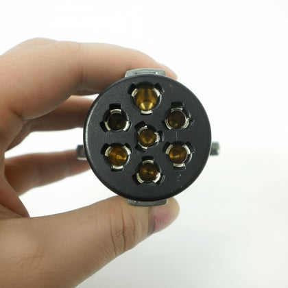 Brophy 7-Way Round Pin Trailer End Plug, Die-Cast Metal Housing (R7TD)