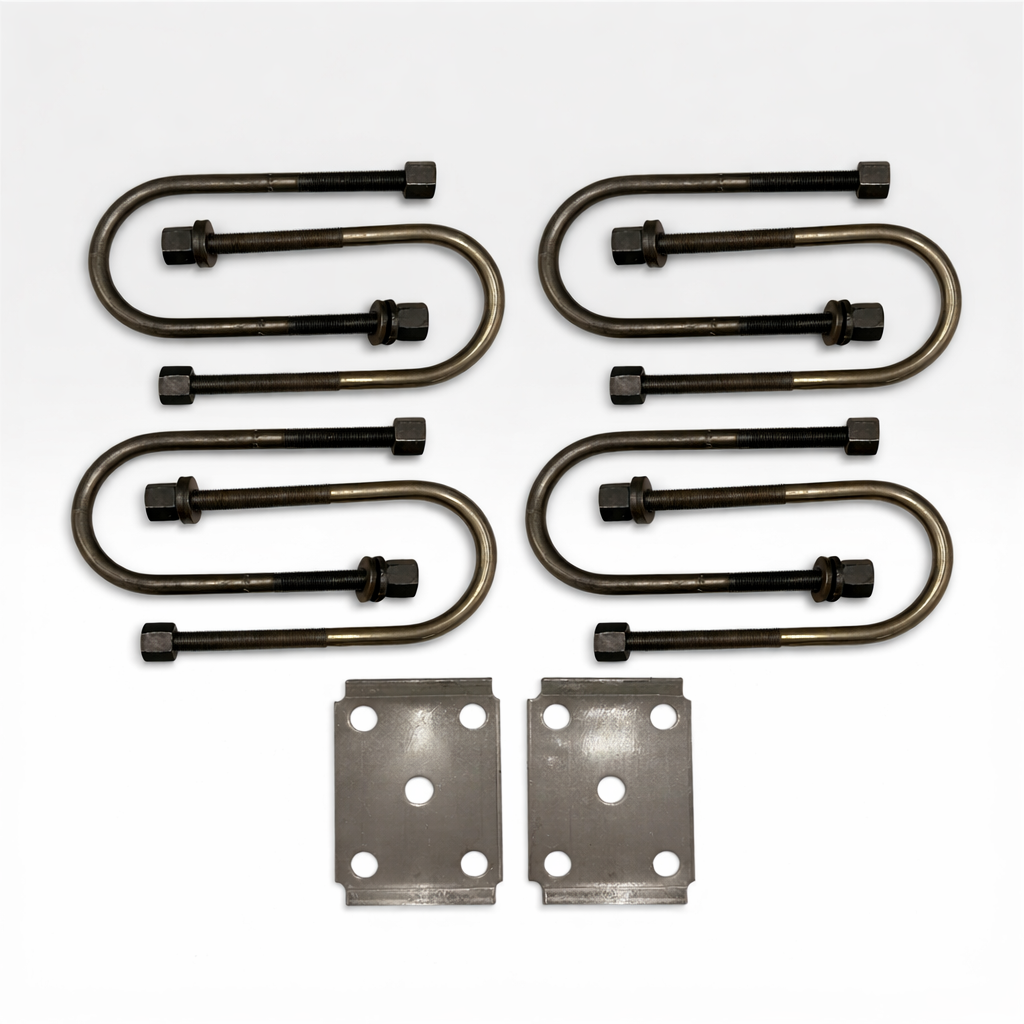 Trailer Axle U-Bolt Kit 3" Axle 5200-7000 lb Single Axle Set w/ TP-4 Tie Plates (R91618-TP4-KIT)