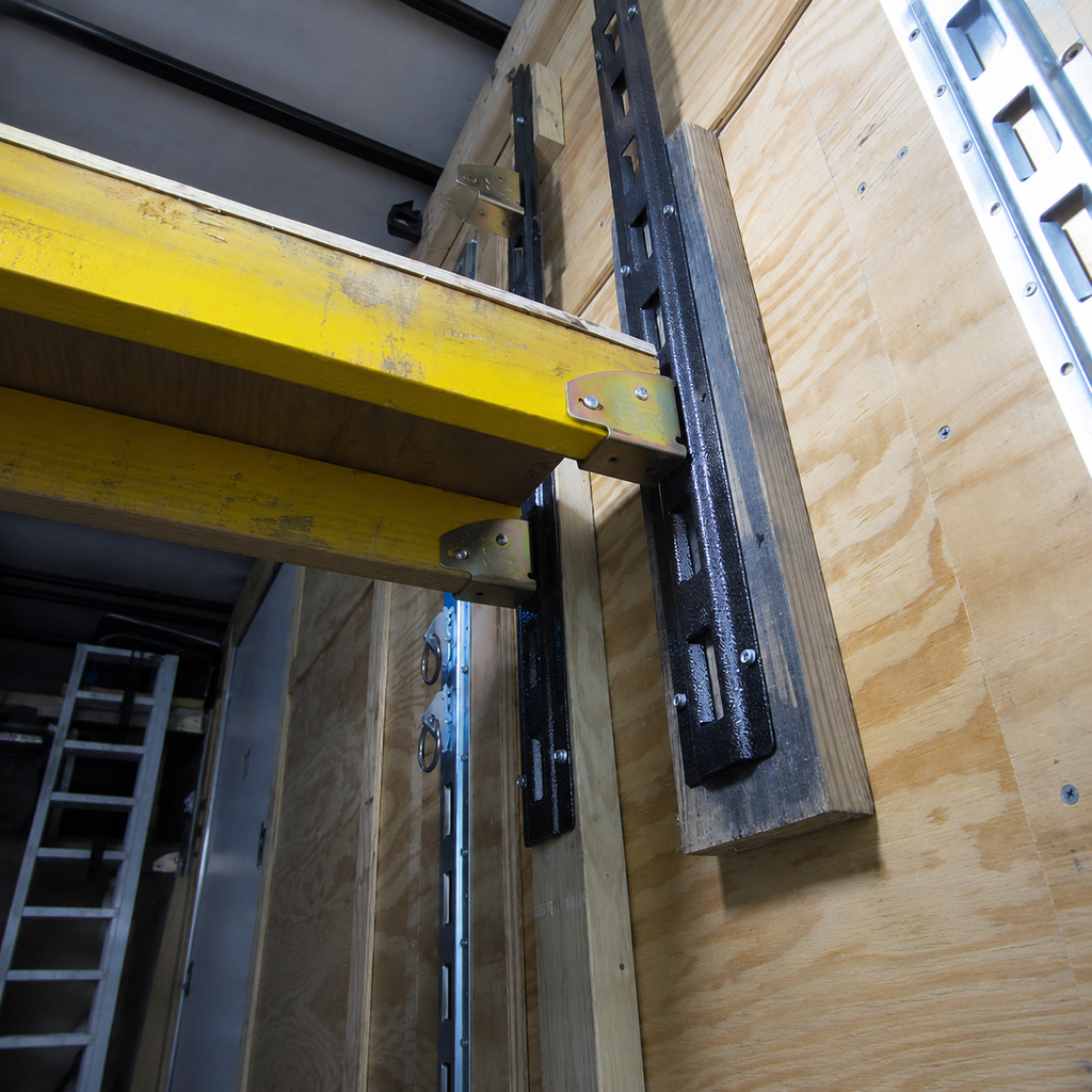 Rack'Em Adjustable Trailer Shelf Kit – 49" Brackets, E-Track Hangers & Wood Sockets (RA-13)